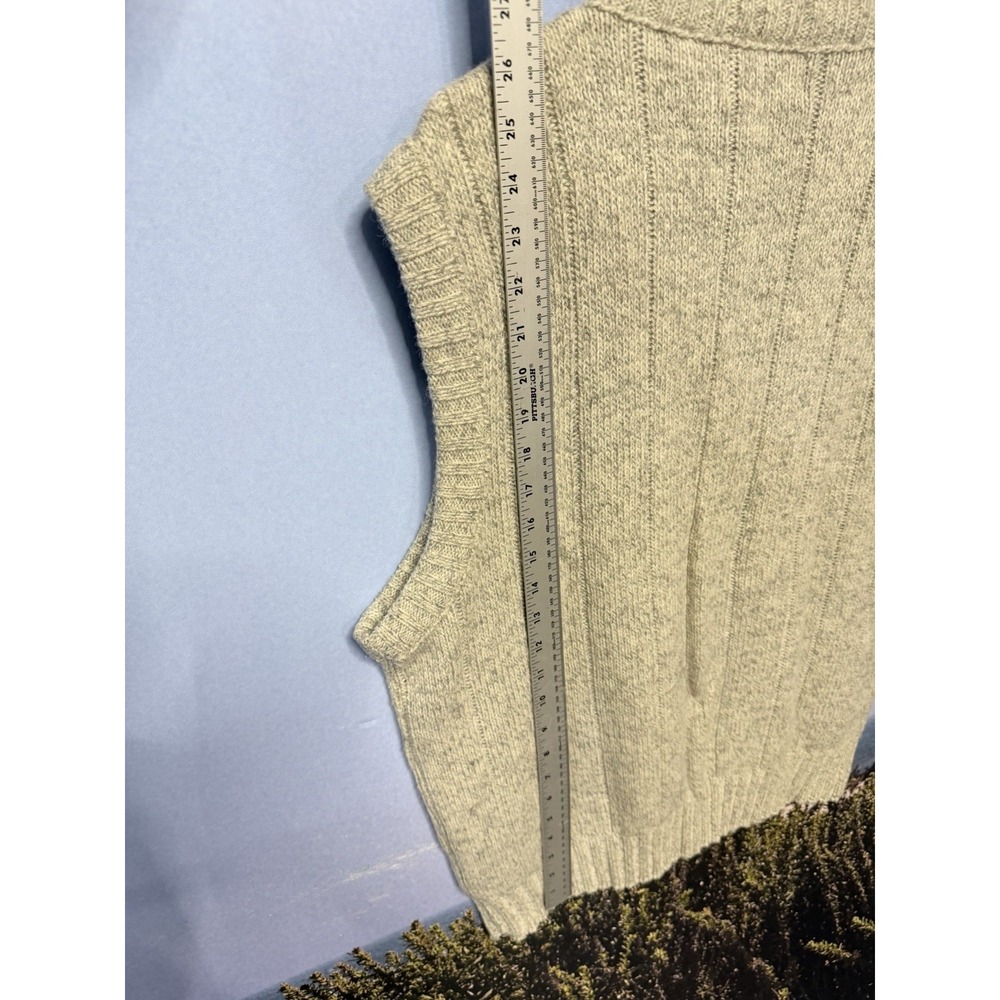 Vtg Eddie Bauer Made In USA Wool Blend Knit Sweater Vest Men's Sz Large Gray - Picture 6 of 6